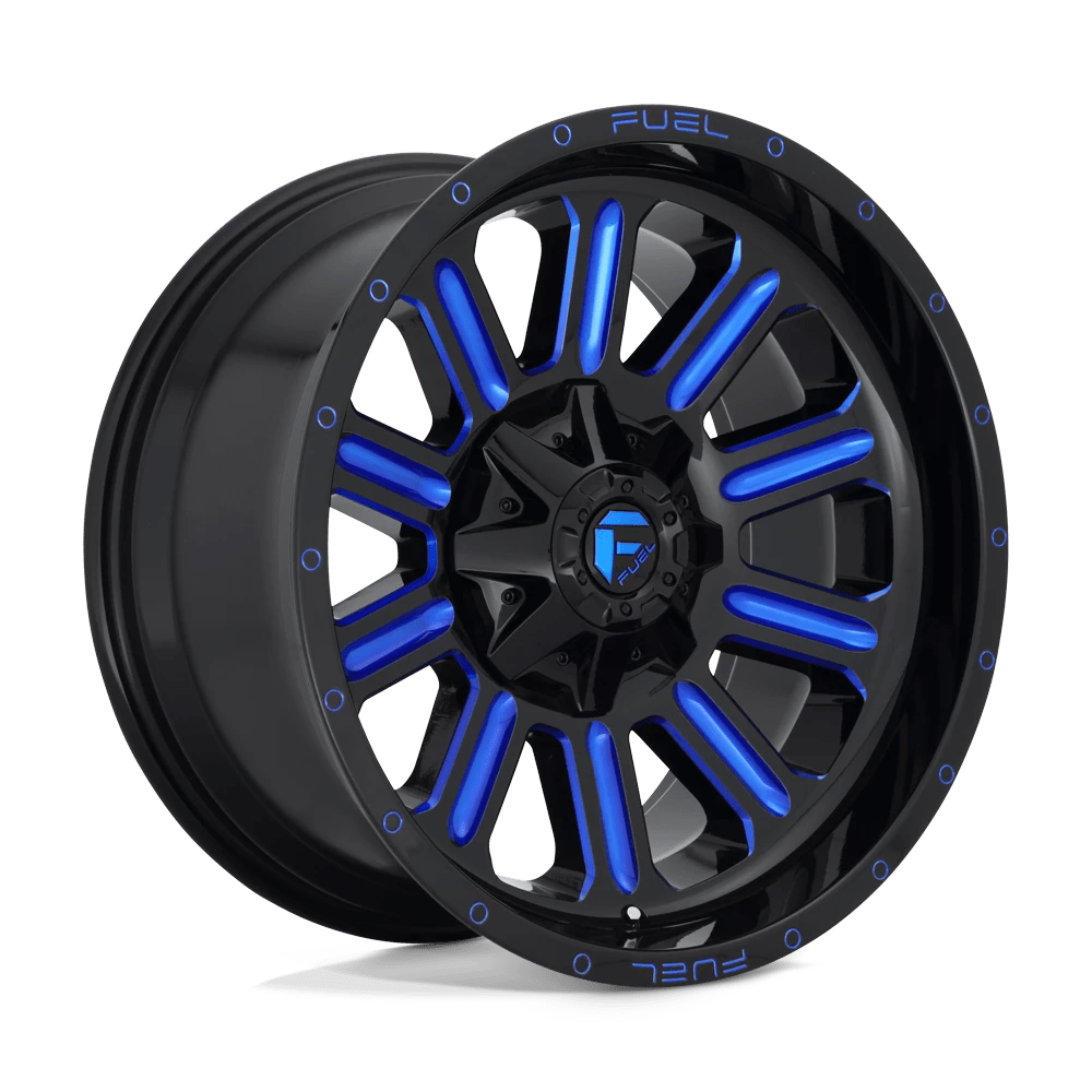 Fuel 1pc D646 Hardline Gloss Black Blue Tinted Clear 20x10 (-18) 5x139.7/5x150