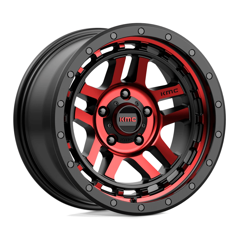 Kmc Km540 Recon Gloss Black Machined With Red Tint 17x9 (-12) 5x127