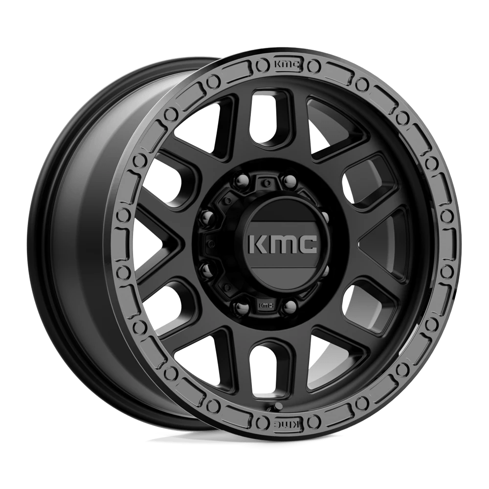 Kmc Km544 Mesa Satin Black With Gloss Black Lip 17x9 (+18) 8x165.1