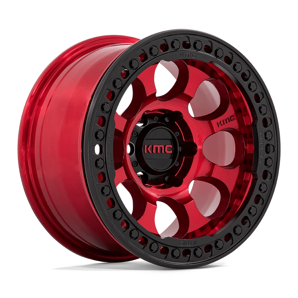 Kmc Km237 Riot Beadlock Candy Red With Black Ring 17x8.5 (+0) 5x127