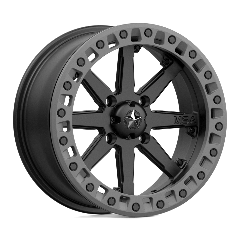 Msa Offroad Wheels M31 Lok2 Beadlock Satin Black Matte Gray Ring 18x7 (+0) 4x137
