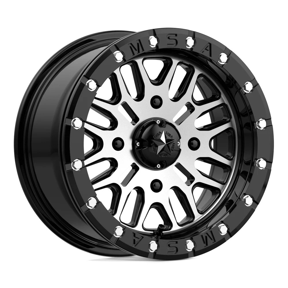 Msa Offroad Wheels M37 Brute Beadlock Gloss Black Machined 14x7 (+10) 4x137