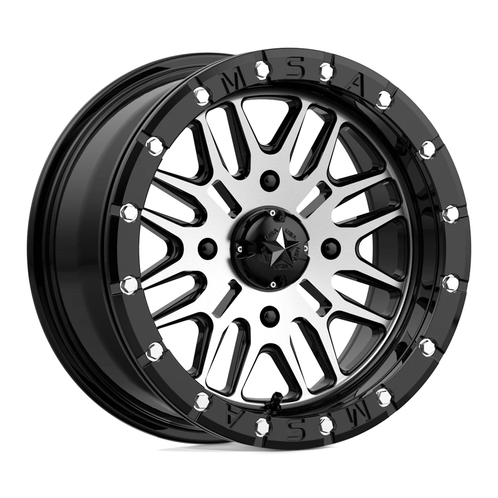 Msa Offroad Wheels M37 Brute Beadlock Gloss Black Machined 15x7 (+10) 4x137
