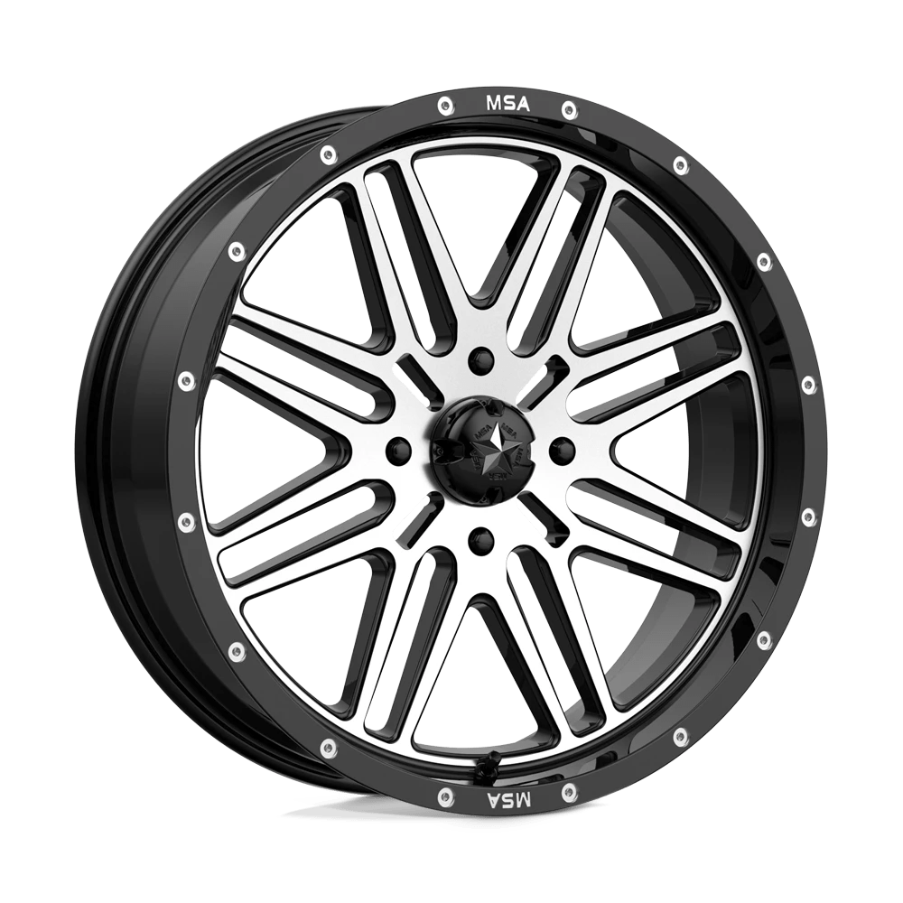 Msa Offroad Wheels M38 Brute Gloss Black Machined 20x7 (+10) 4x137