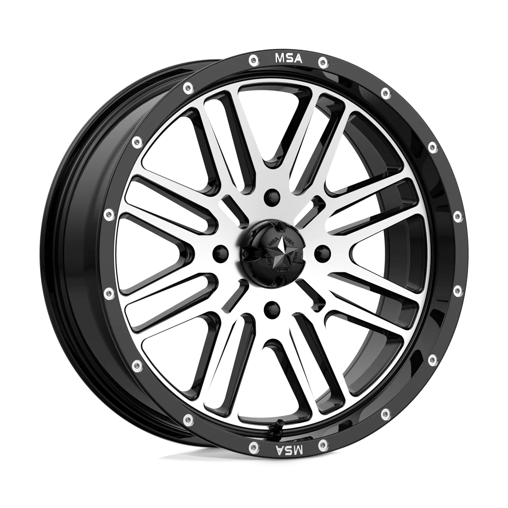 Msa Offroad Wheels M38 Brute Gloss Black Machined 18x7 (+10) 4x137
