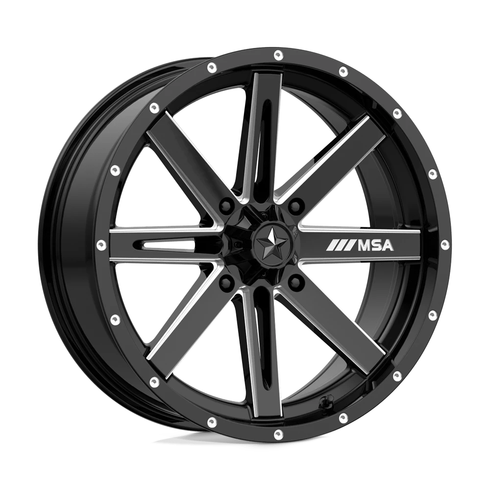 Msa Offroad Wheels M41 Boxer Gloss Black Milled 18x7 (+10) 4x156