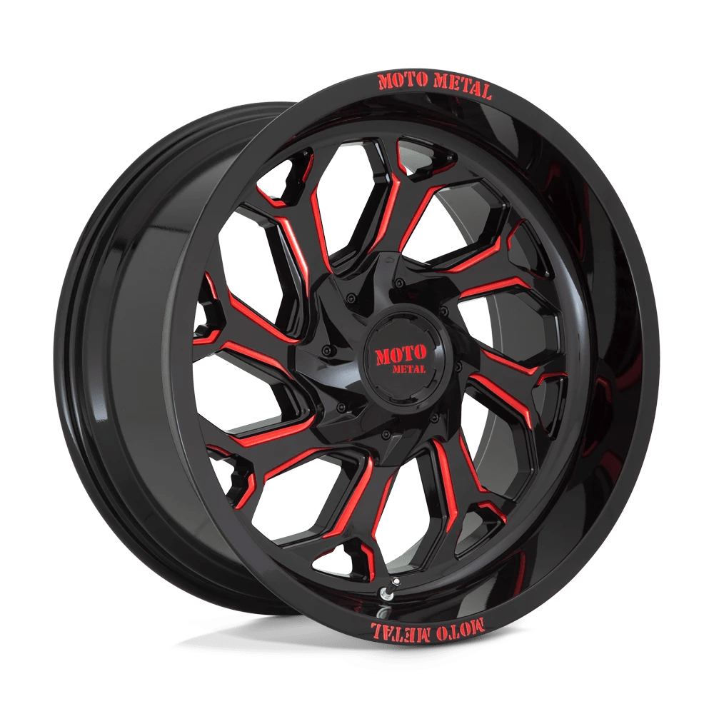 Moto Metal Mo999 Gloss Black Milled With Red Tint 20x10 (-18) 6x135/6x139.7