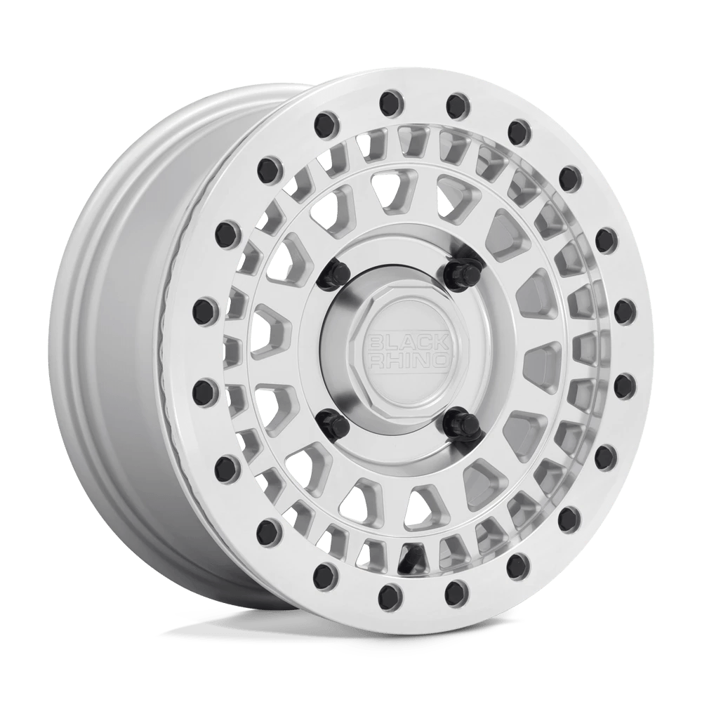 Black Rhino Powersports Parker Utv Beadlock Sivler With Mirror Cut Face 14x7 (+36) 4x137