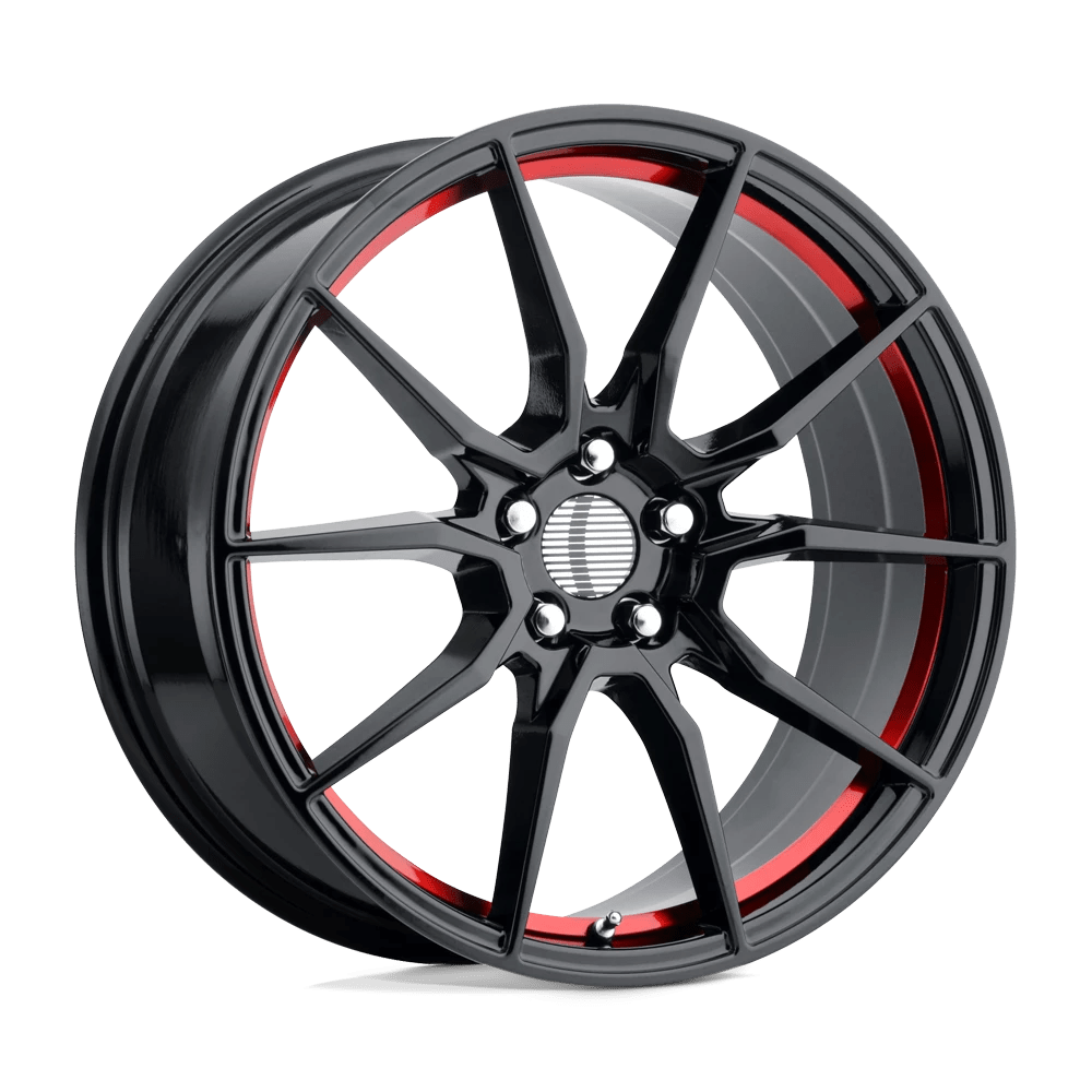 Performance Replicas Pr193 Gloss Black Red Machined 17x9 (+24) 5x114.3