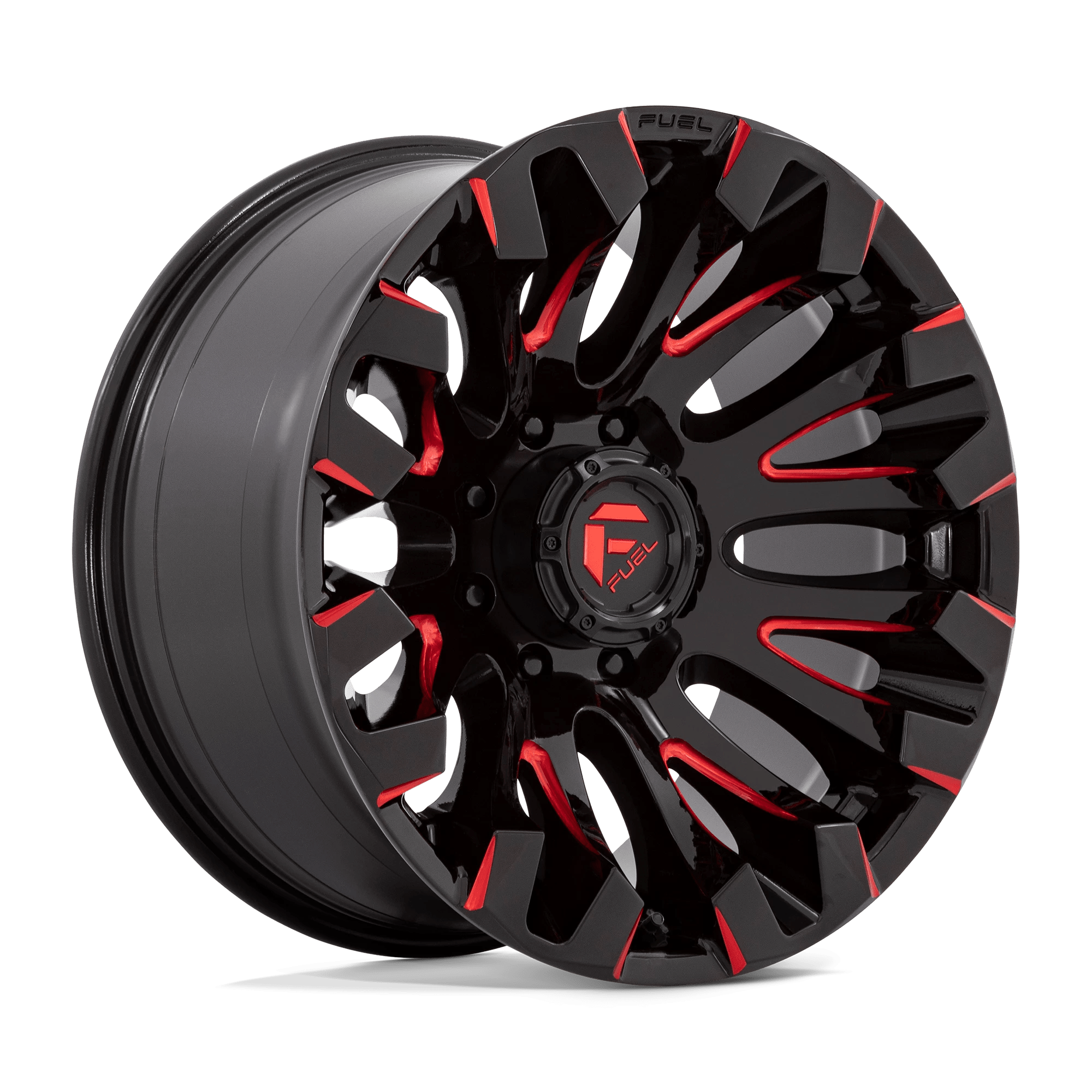 Fuel 1pc D829 Quake Gloss Black Milled Red Tint 20x10 (-18) 8x170