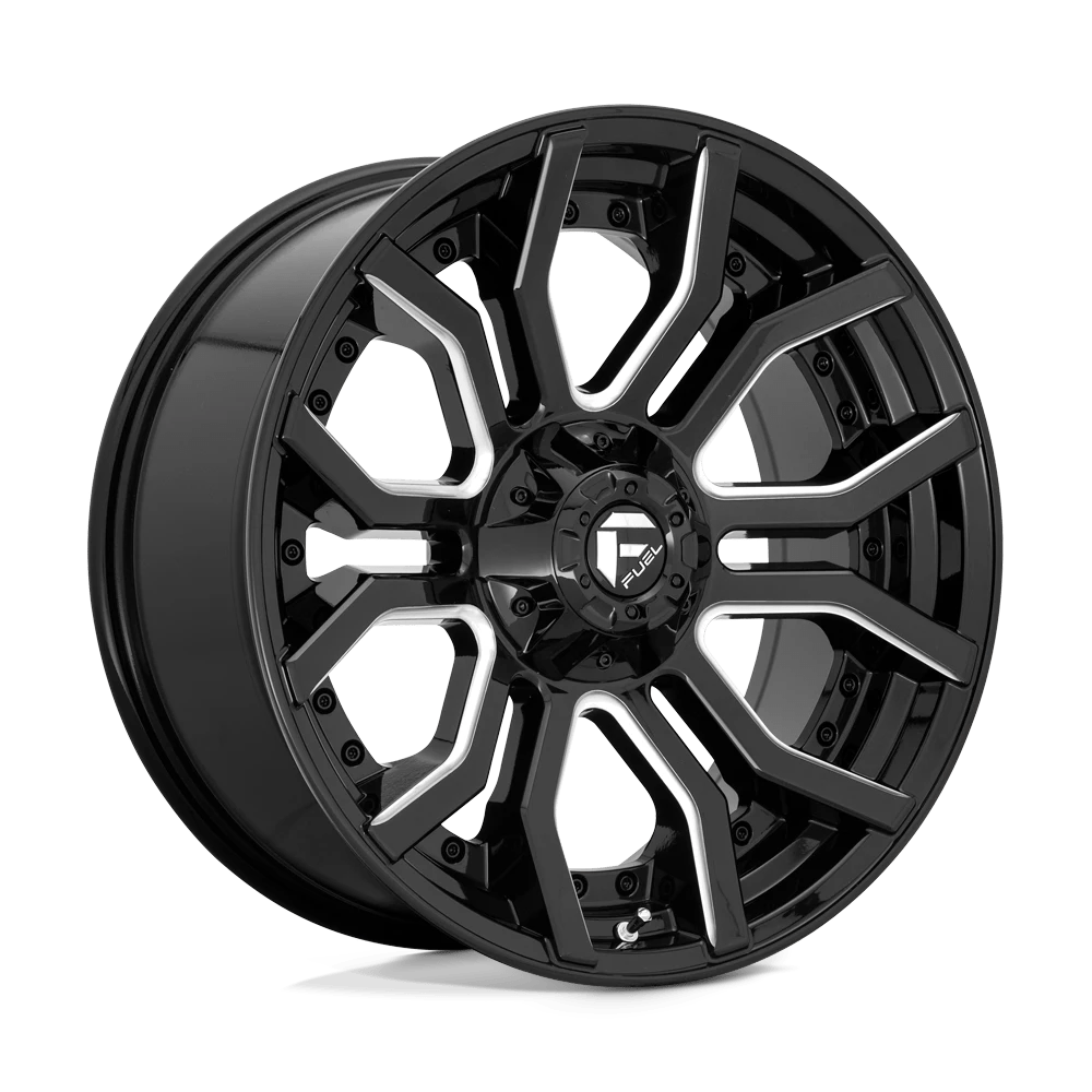 Fuel 1pc D711 Rage Gloss Black Milled 24x12 (-44) 5x127/5x139.7