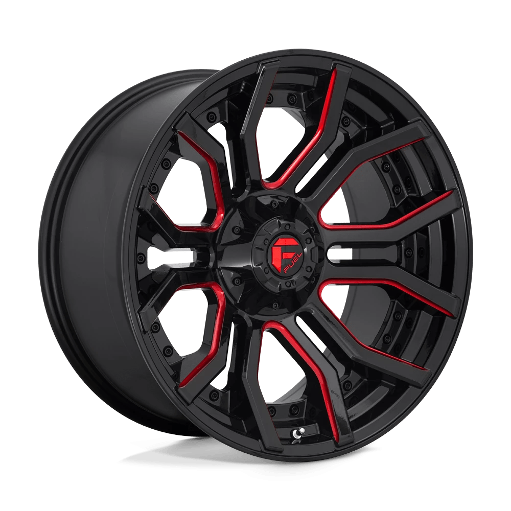 Fuel 1pc D712 Rage Gloss Black Red Tinted Clear 20x10 (-18) 6x135/6x139.7