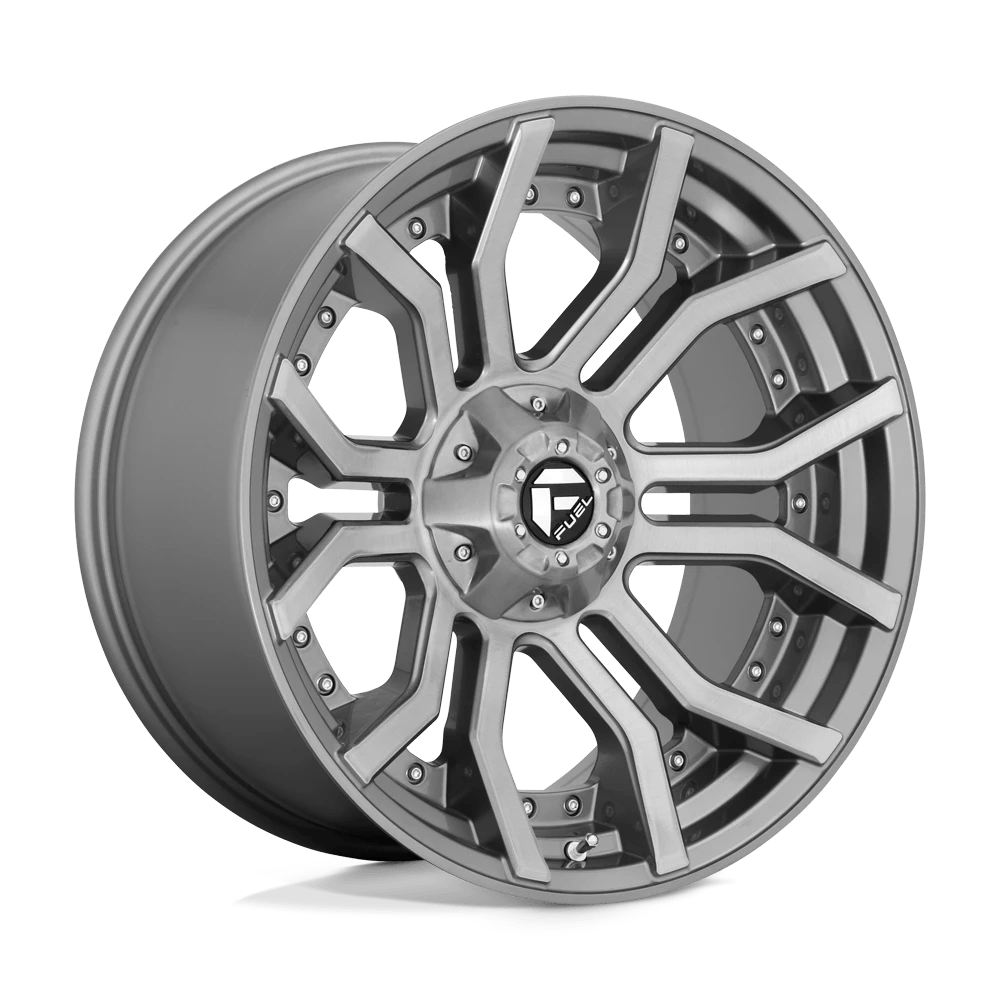 Fuel 1pc D713 Rage Platinum Brushed Gun Metal Tinted Clear 24x12 (-44) 5x127/5x139.7