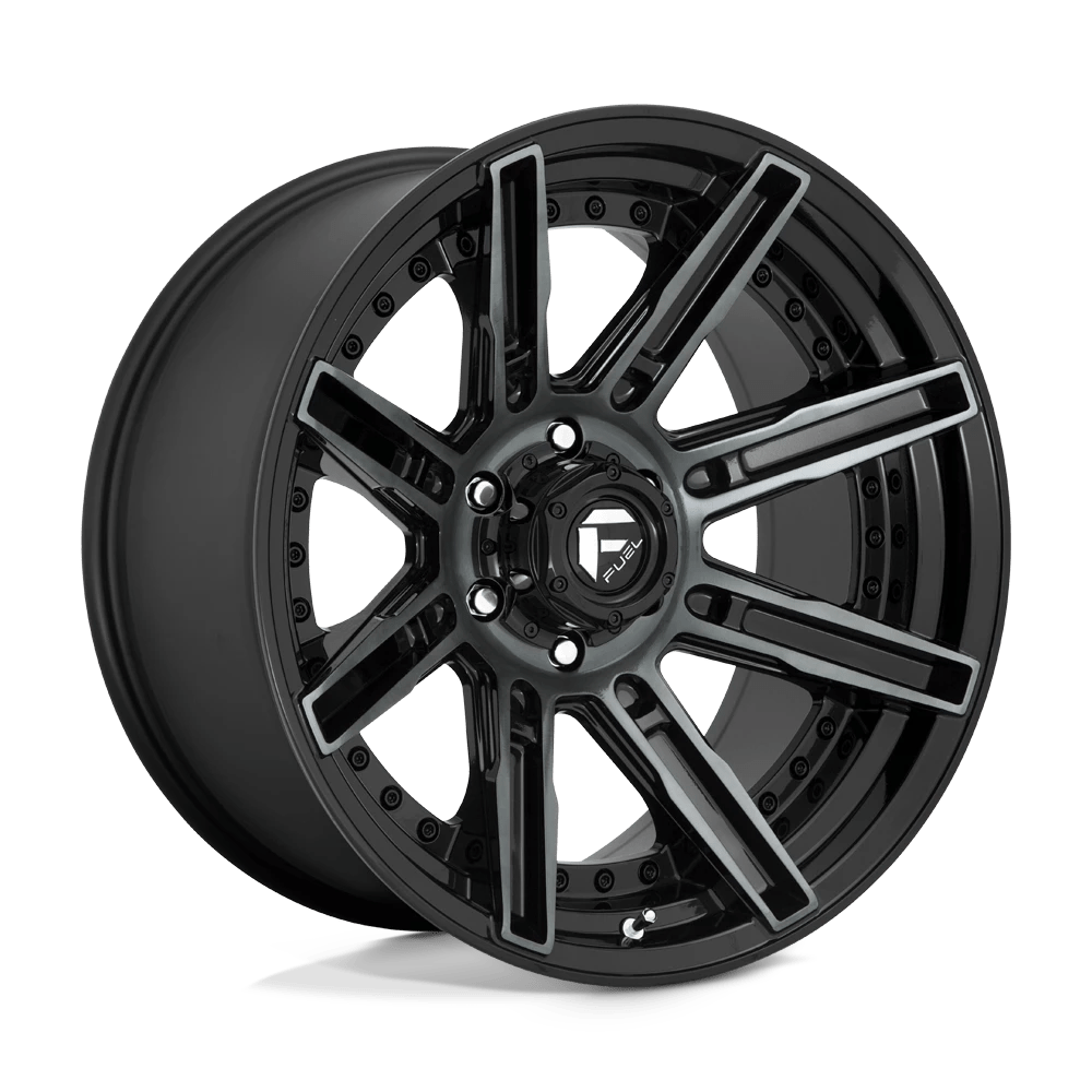 Fuel 1pc D708 Rogue Gloss Machined Double Dark Tint 20x10 (-18) 6x139.7
