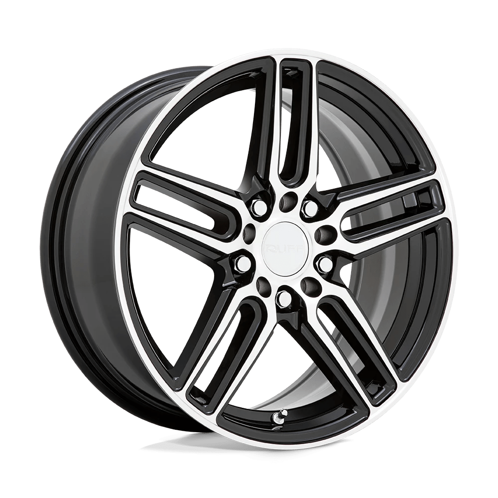 Ruff Nitro Gloss Black W/ Machined Face 17x7.5 (+38) 5x100/5x114.3