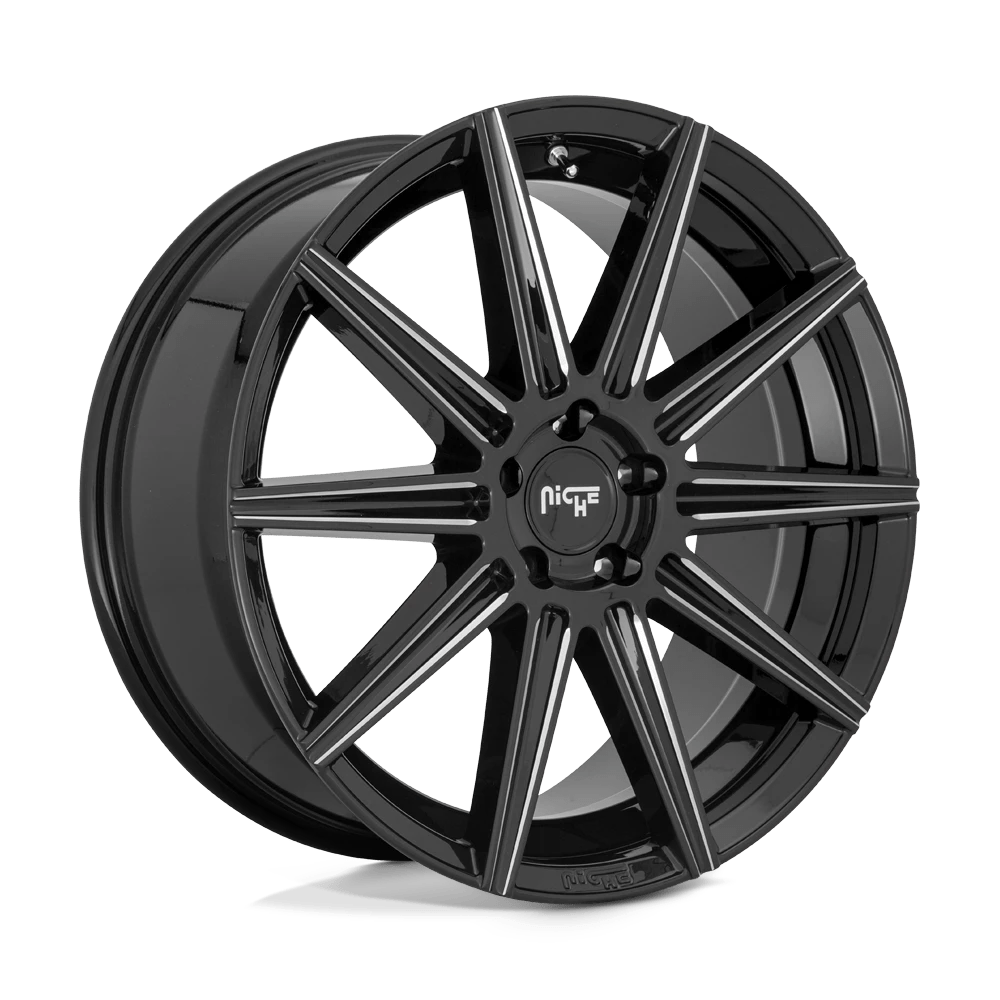 Niche 1pc M243 Tifosi Gloss Black Milled 20x10.5 (+40) 5x112