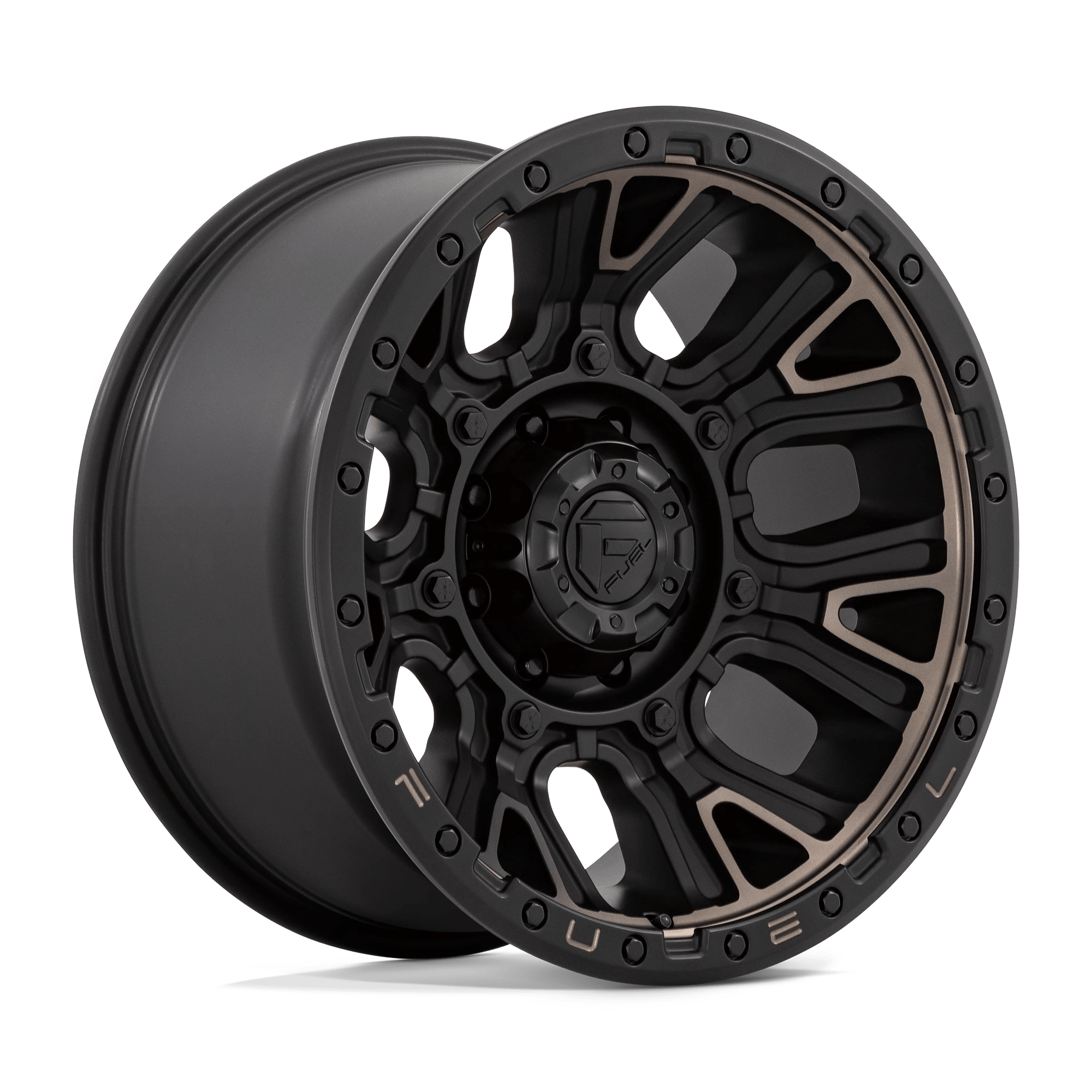 Fuel 1pc D824 Traction Matte Black With Double Dark Tint 20x10 (-18) 8x165.1