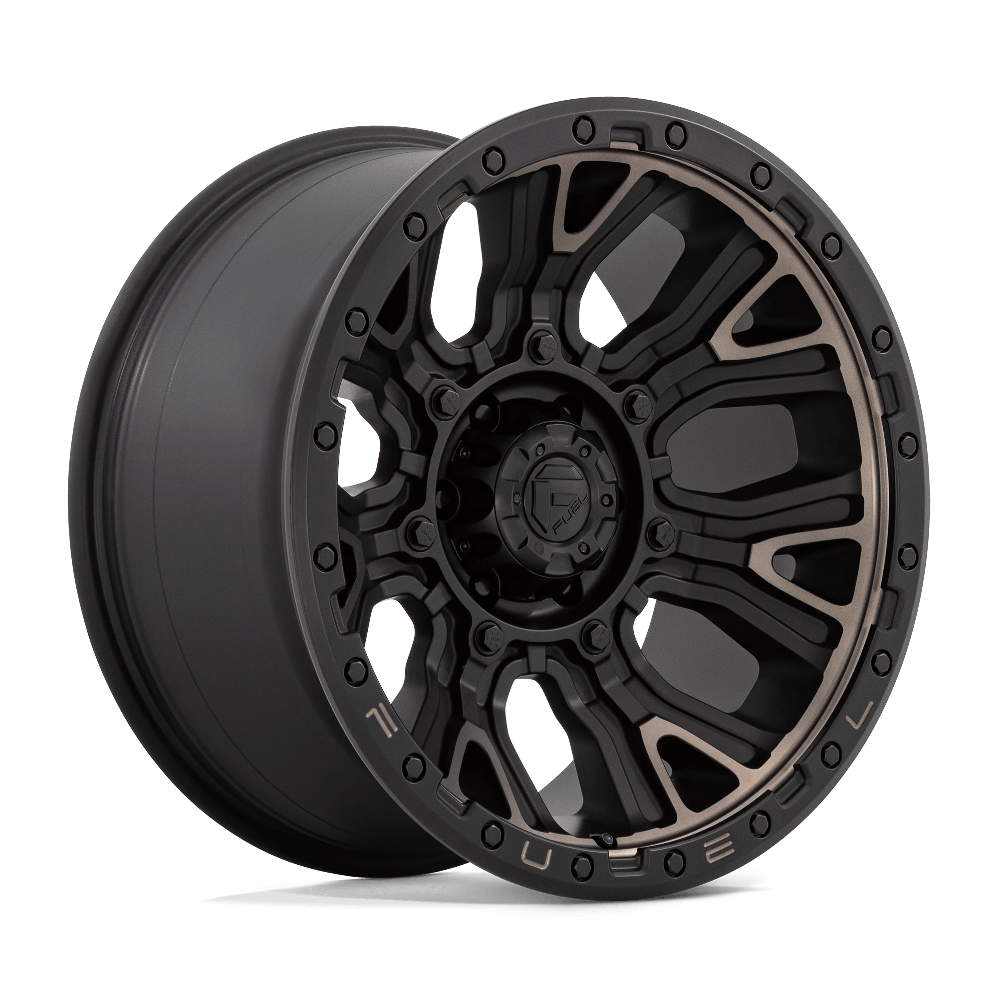 Fuel 1pc D824 Traction Matte Black With Double Dark Tint 20x10 (-18) 6x135