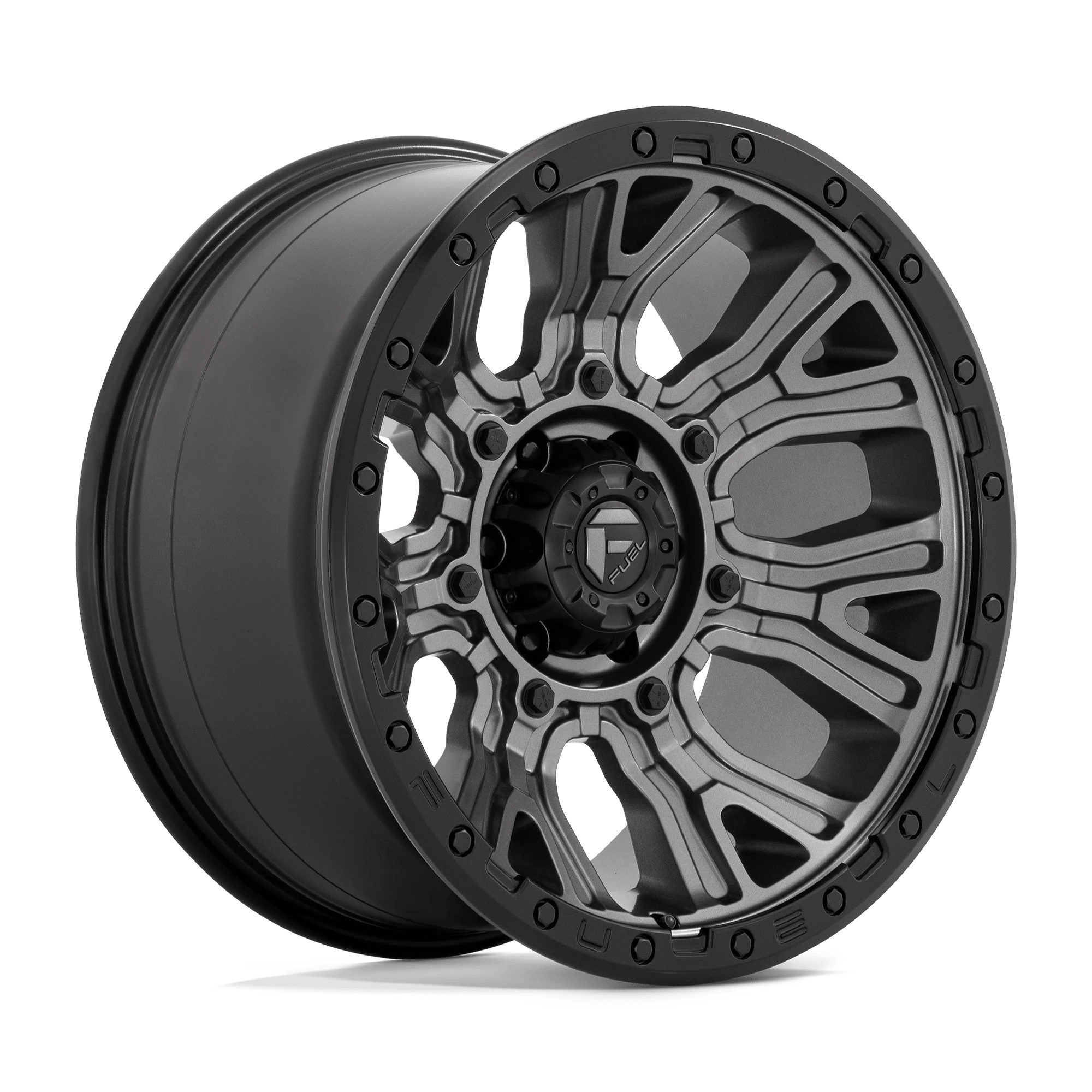 Fuel 1pc D825 Traction Matte Gunmetal With Black Ring 20x10 (-18) 6x139.7