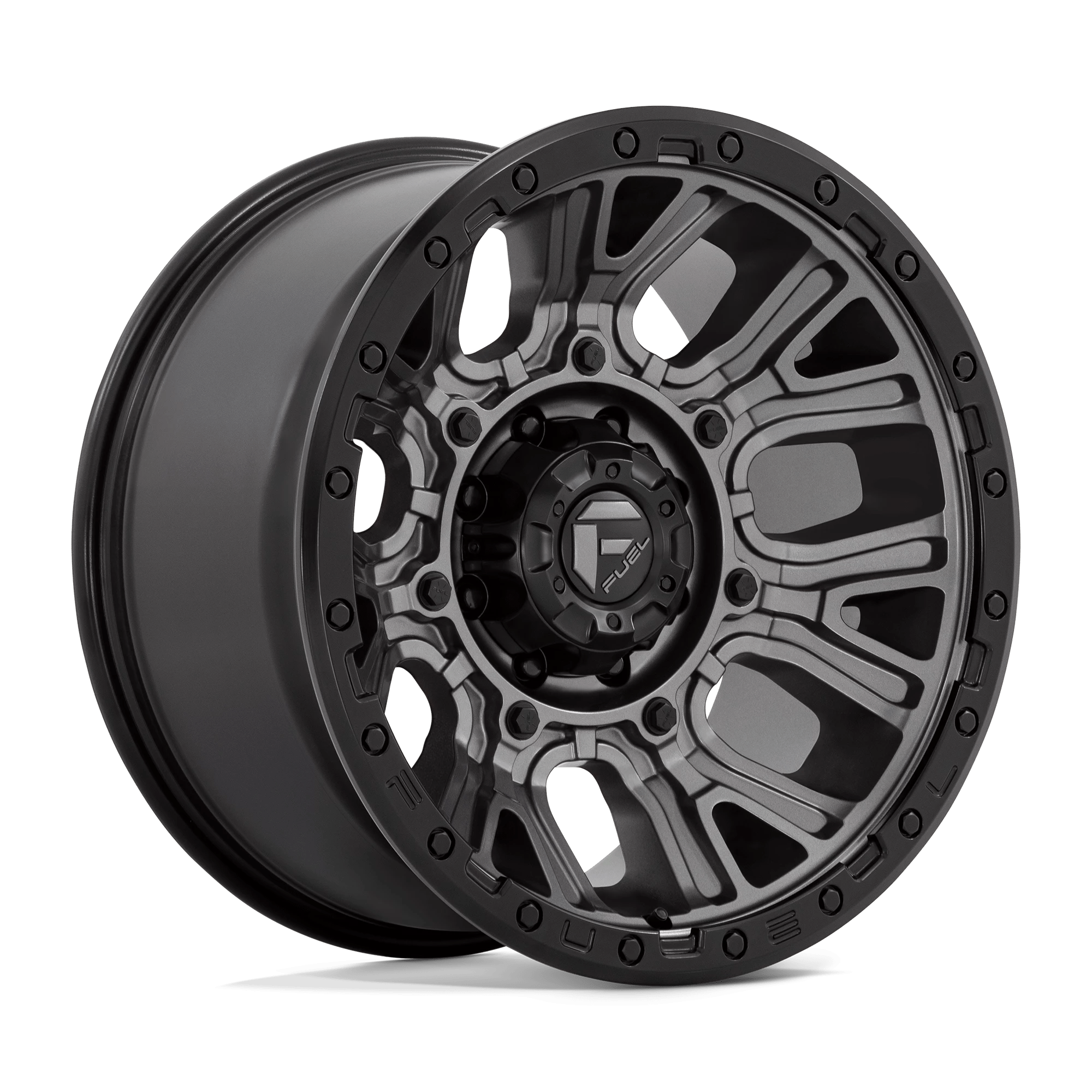 Fuel 1pc D825 Traction Matte Gunmetal With Black Ring 20x10 (-18) 8x180