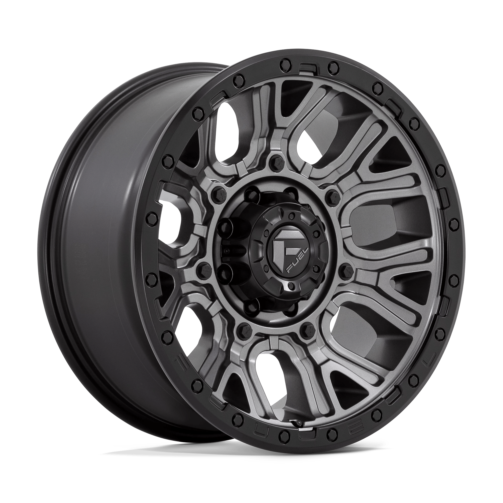 Fuel 1pc D825 Traction Matte Gunmetal With Black Ring 20x9 (+1) 8x180