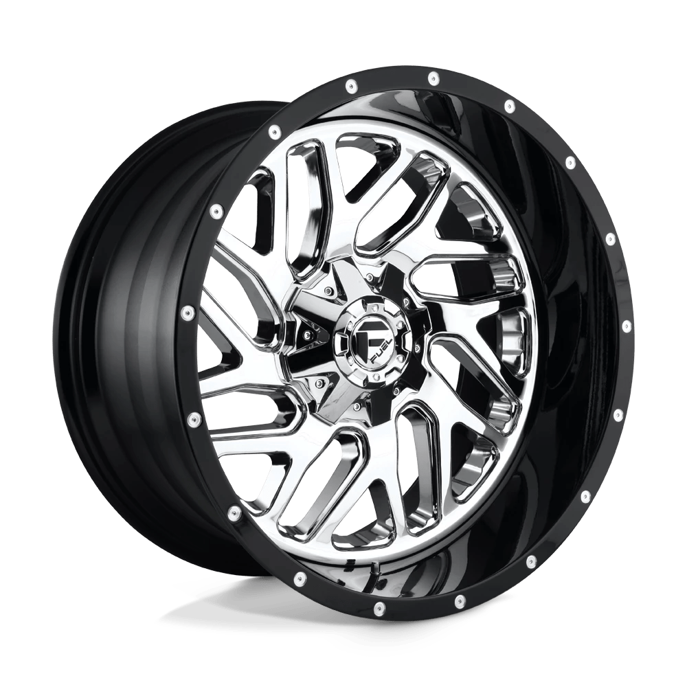 Fuel 2pc D211 Triton Chrome Plated Gloss Black Lip 20x10 (-19) 5x139.7/5x150