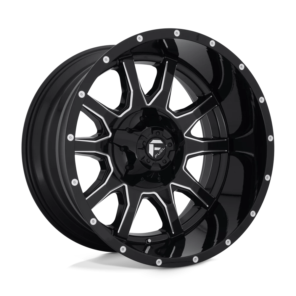 Fuel 1pc D627 Vandal Gloss Black Milled 22x12 (-43) 8x170