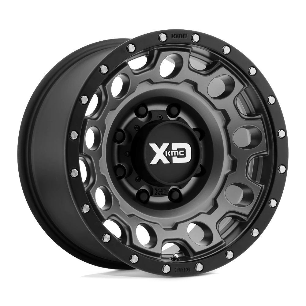 Xd Xd129 Holeshot Matte Gray W Black Reinforcing Ring 18x9 (+18) 6x139.7