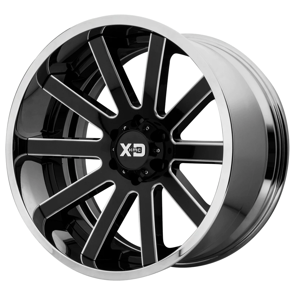 Xd Xd200 Heist Gloss Black Milled Center Chrome Lip 20x12 (-44) 5x139.7