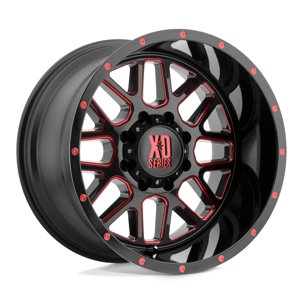 Xd Xd820 Grenade Satin  Black Milled With Red Clear Coat 18x9 (-12) 5x127