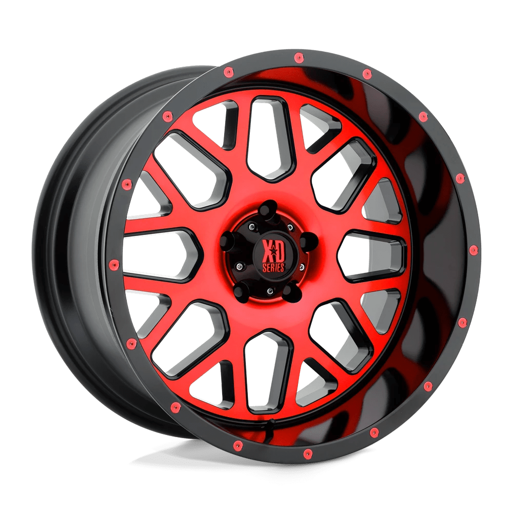 Xd Xd820 Grenade Satin Black Machined Face With Red Tinted Clear Coat 20x10 (-24) 5x127