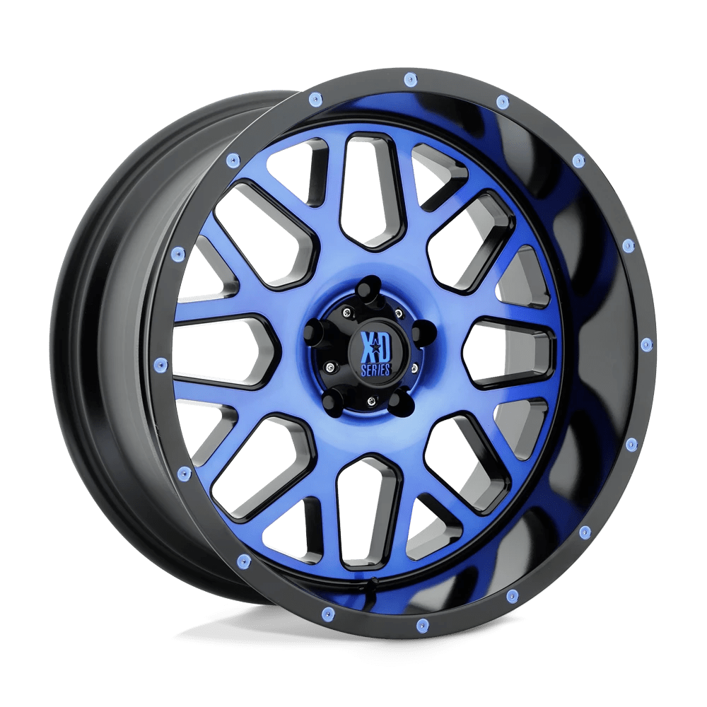 Xd Xd820 Grenade Satin Black Machined Face With Blue Tinted Clear Coat 20x10 (-24) 5x127