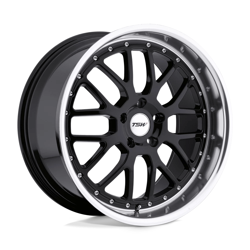 Tsw Valencia Gloss Black W/ Mirror Cut Lip 17x8 (+40) 5x114.3