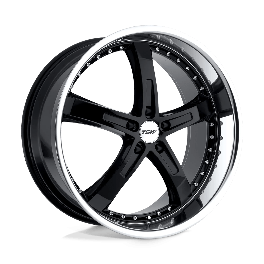 Tsw Jarama Gloss Black W/ Mirror Cut Lip 18x9.5 (+20) 5x114.3