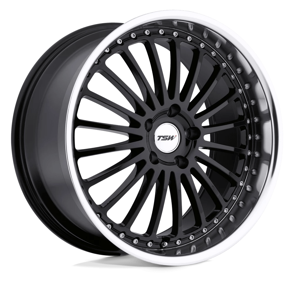 Tsw Silverstone Gloss Black W/ Mirror Cut Lip 17x8 (+20) 5x120