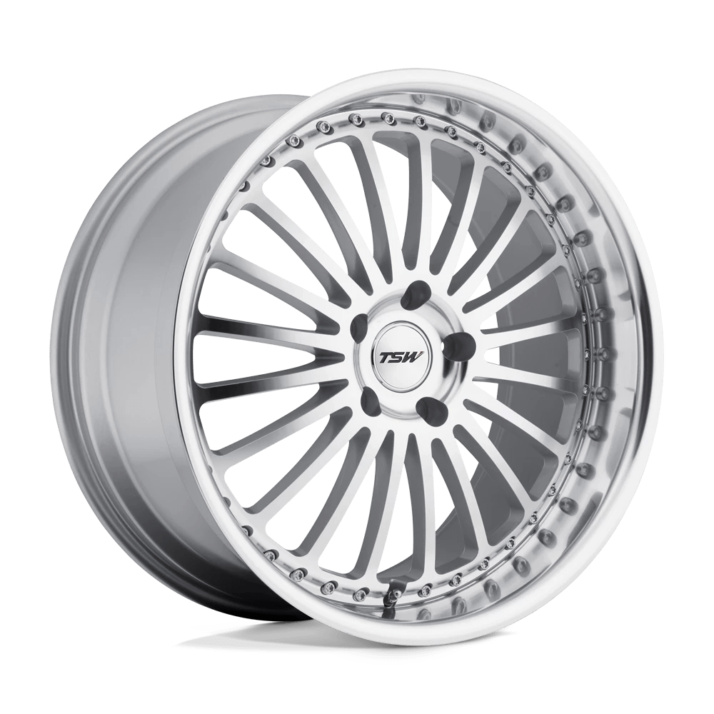 Tsw Silverstone Silver W/ Mirror Cut Face & Lip 17x8 (+20) 5x120