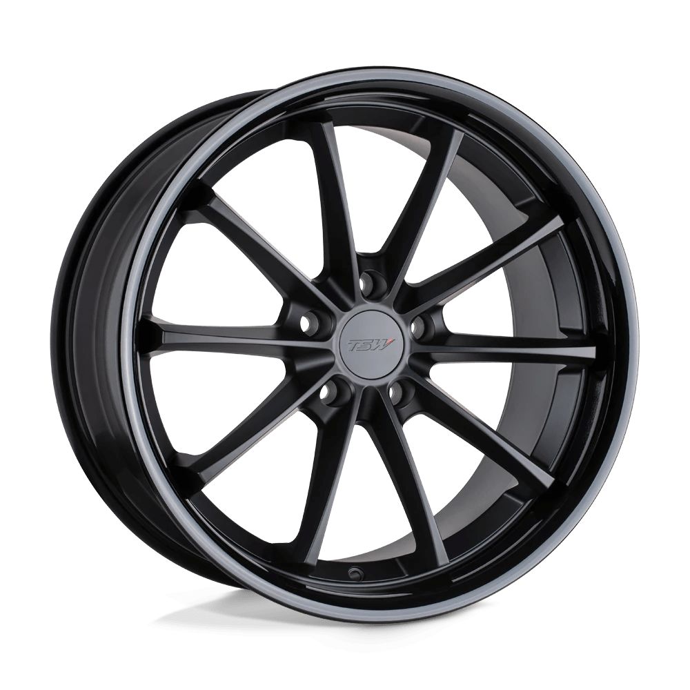 Tsw Sweep Matte Black W/ Gloss Black Lip 20x10 (+25) 5x120