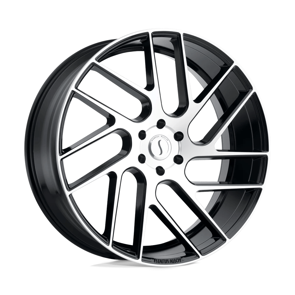 Status Juggernaut Gloss Black W/ Machined Face 22x9.5 (+35) 5x112