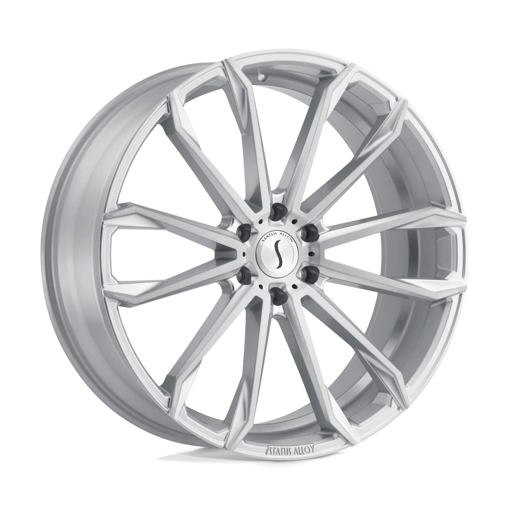 Status Mastadon Silver W/ Brushed Machined Face 22x9.5 (+15) 6x139.7