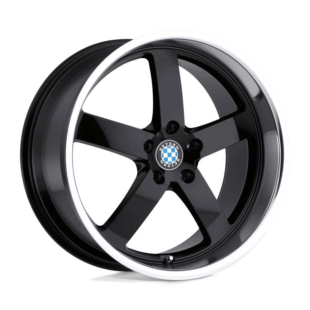 Beyern Rapp Gloss Black W/ Mirror Cut Lip 18x8.5 (+40) 5x120