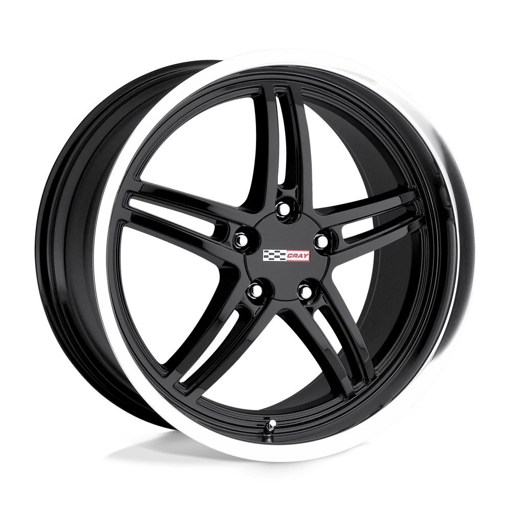 Cray Scorpion Gloss Black W/ Mirror Cut Lip 19x10.5 (+65) 5x120.65