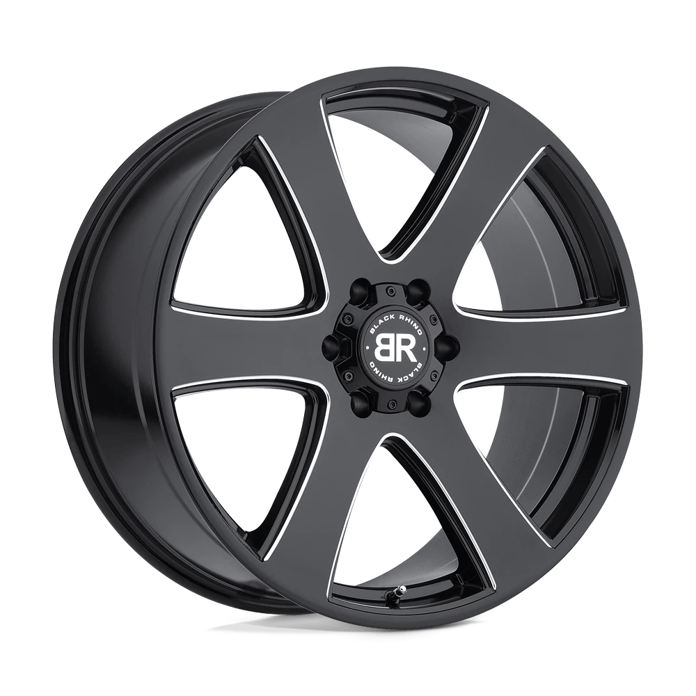 Black Rhino Haka Gloss Black W/ Milled Spokes 22x9.5 (+25) 6x139.7