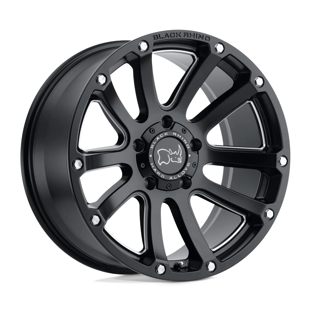 Black Rhino Highland Matte Black W/ Milled Spokes 20x9.5 (-12) 5x127