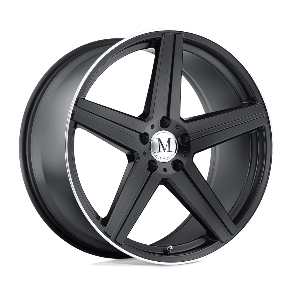 Mandrus Estrella Matte Black W/ Machined Lip 20x9 (+20) 5x112