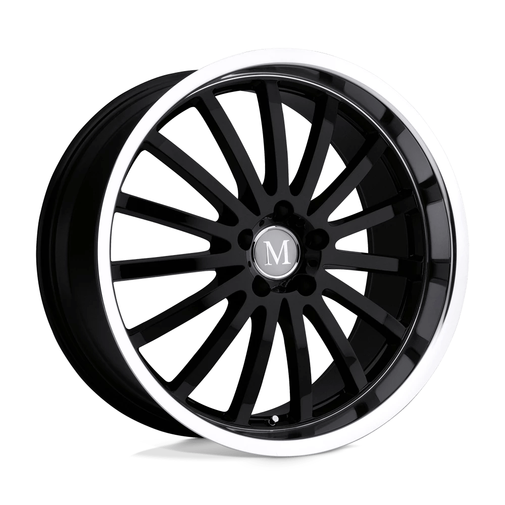 Mandrus Millenium Gloss Black W/ Mirror Cut Lip 19x9.5 (+35) 5x112