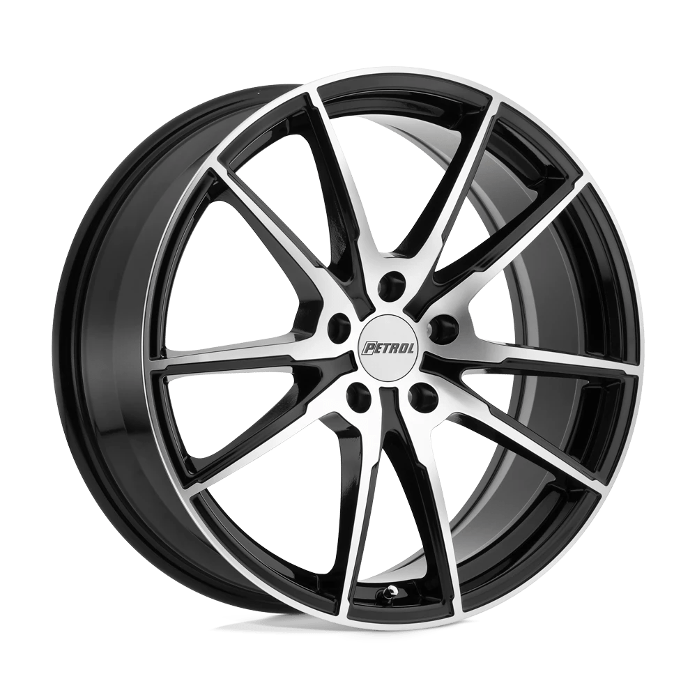 Petrol P0a Gloss Black W/ Machined Cut Face 17x8 (+35) 5x120