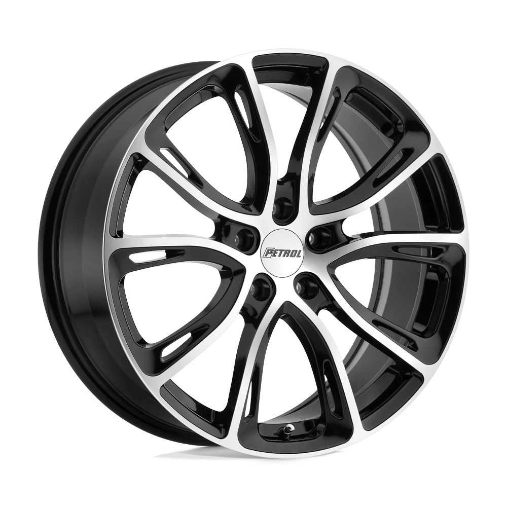 Petrol P5a Gloss Black W/ Machined Cut Face 17x7.5 (+35) 5x100