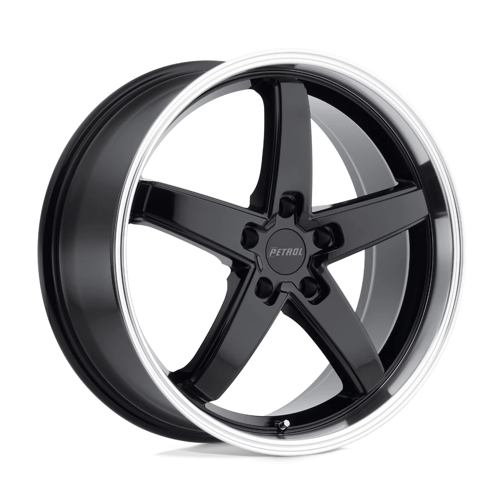 Petrol P1b Gloss Black W/ Machined Cut Lip 19x8 (+40) 5x114.3