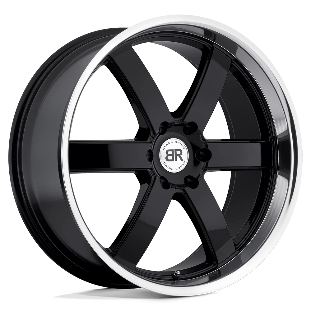 Black Rhino Pondora Gloss Black W/ Machine Ring 22x9.5 (+25) 6x139.7