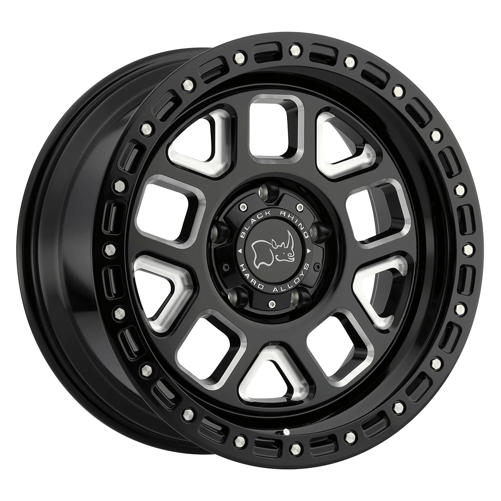 Black Rhino Alpine Gloss Black W/ Milled Spokes 20x9.5 (+12) 6x139.7